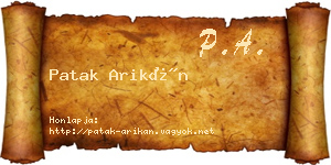 Patak Arikán névjegykártya